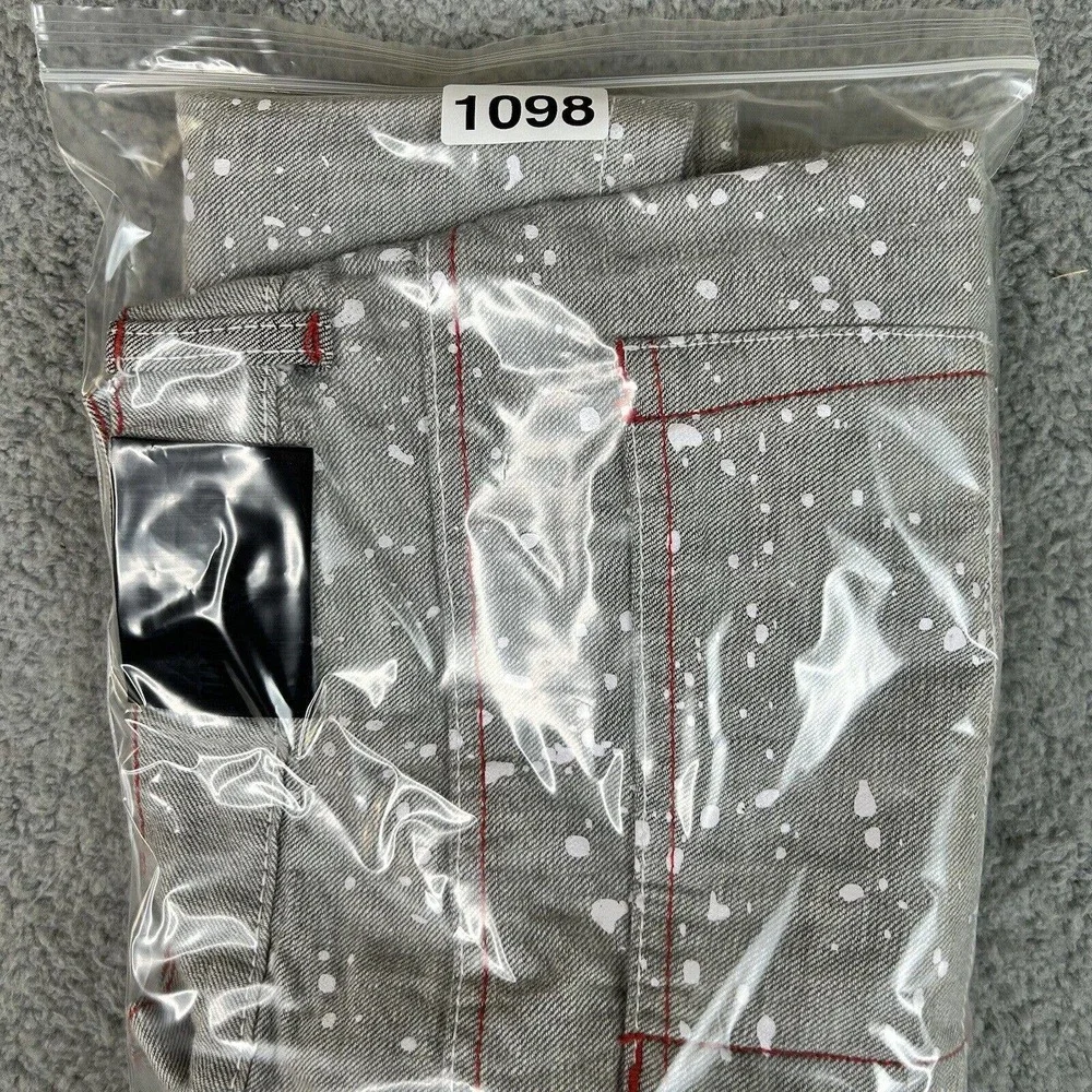 Diamond‎ Stash Shorts Mens Size 36 Gray & White Paint Splatter Chicago Bulls